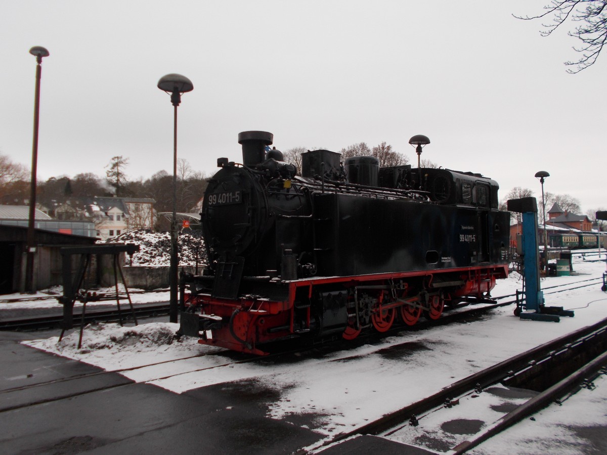 Der  Panzer  99 4011,am 17.Januar 2016,in der Est Putbus.