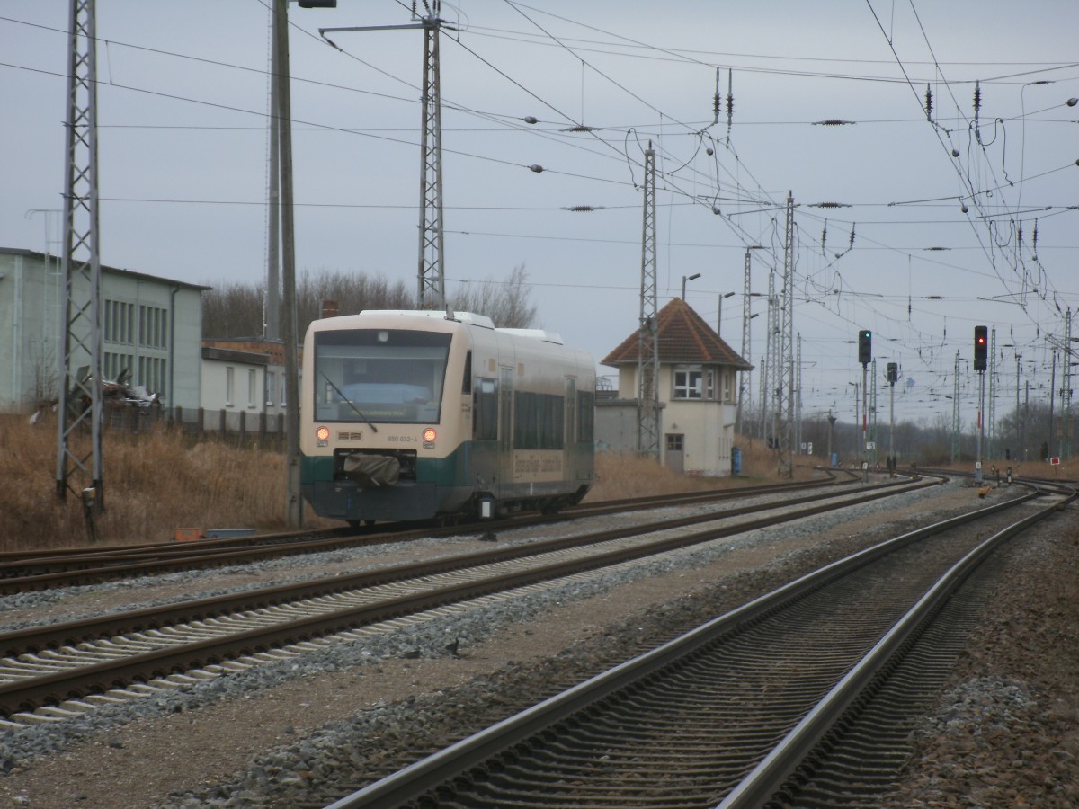 Der PRESS VT650 032 verließ,am 08.Februar 2014,Bergen/Rügen.