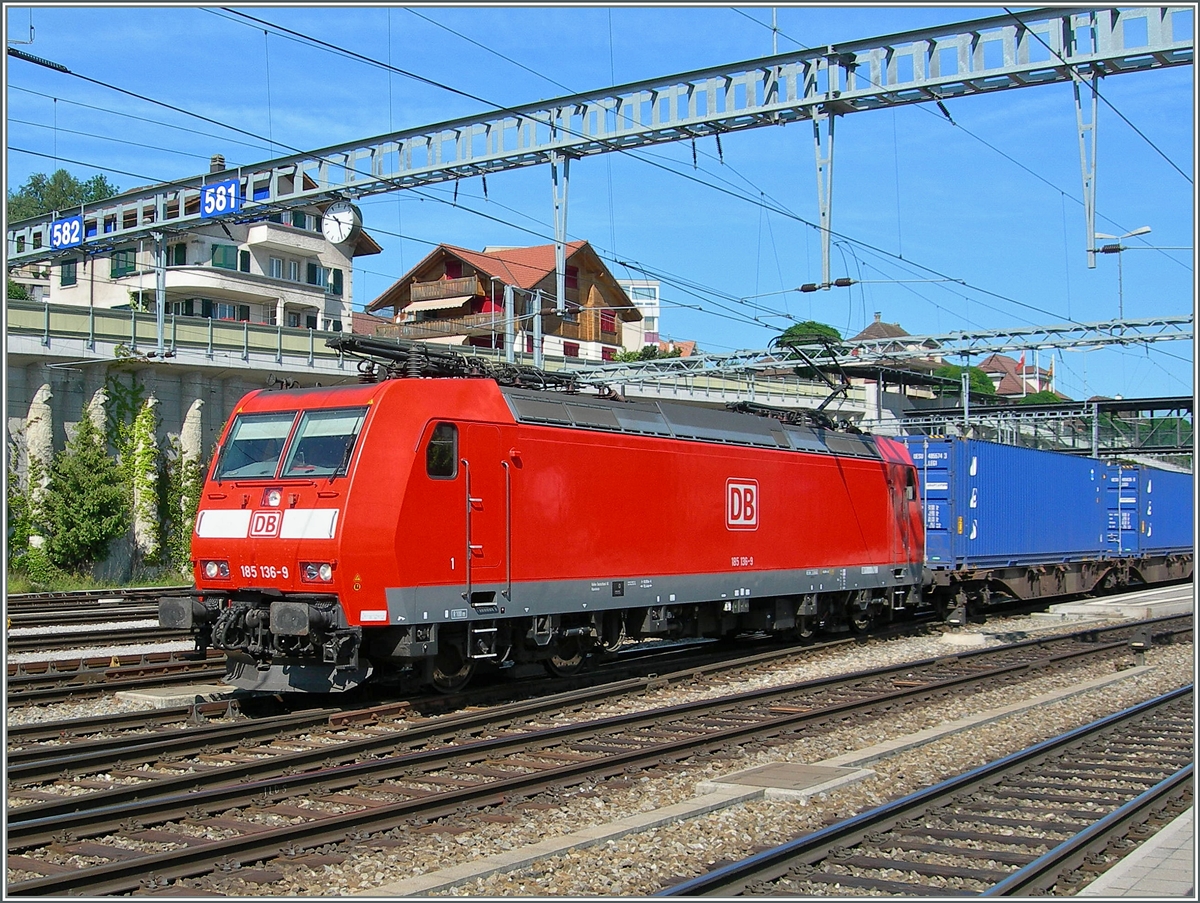 Die DB 185 136-9 in Spiez.
11. Juli 2006