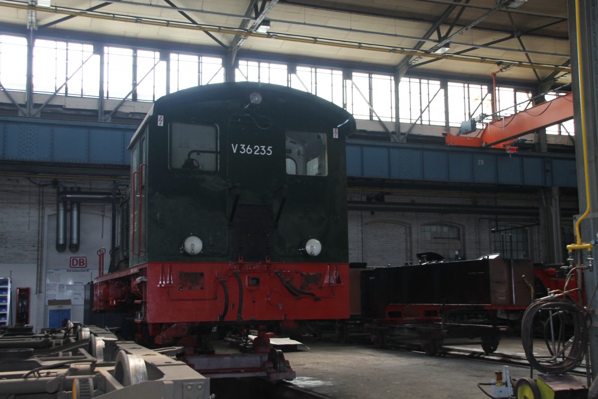 Die V36 235 der Dampfbahn Fr�nkische Schweiz im DLW Meiningen am 29.M�rz.2014