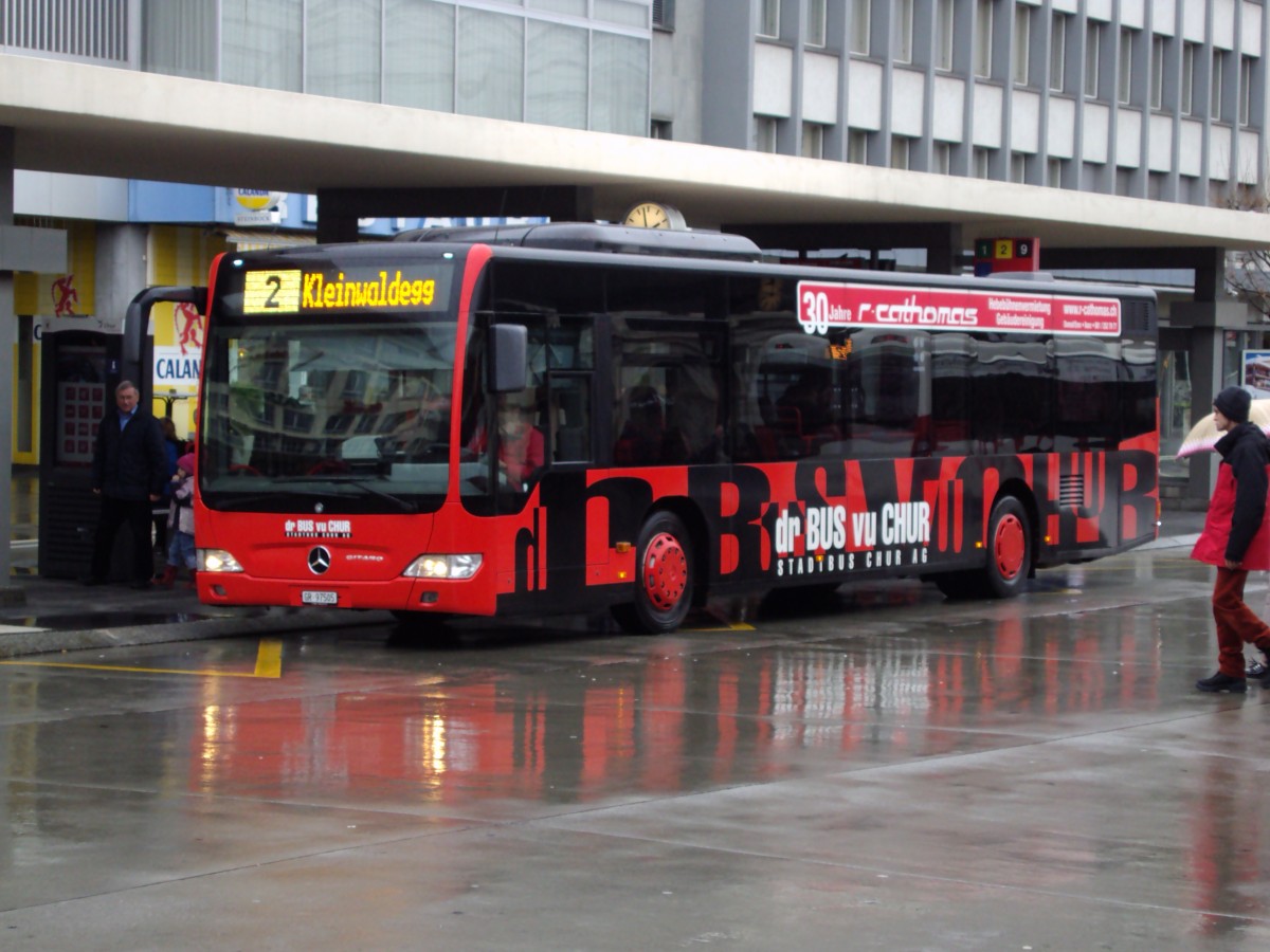 DR BUS VU CHUR-Mercedes Citaro Baujahr 2009 am Bahnhof Chur am 15.2.14.