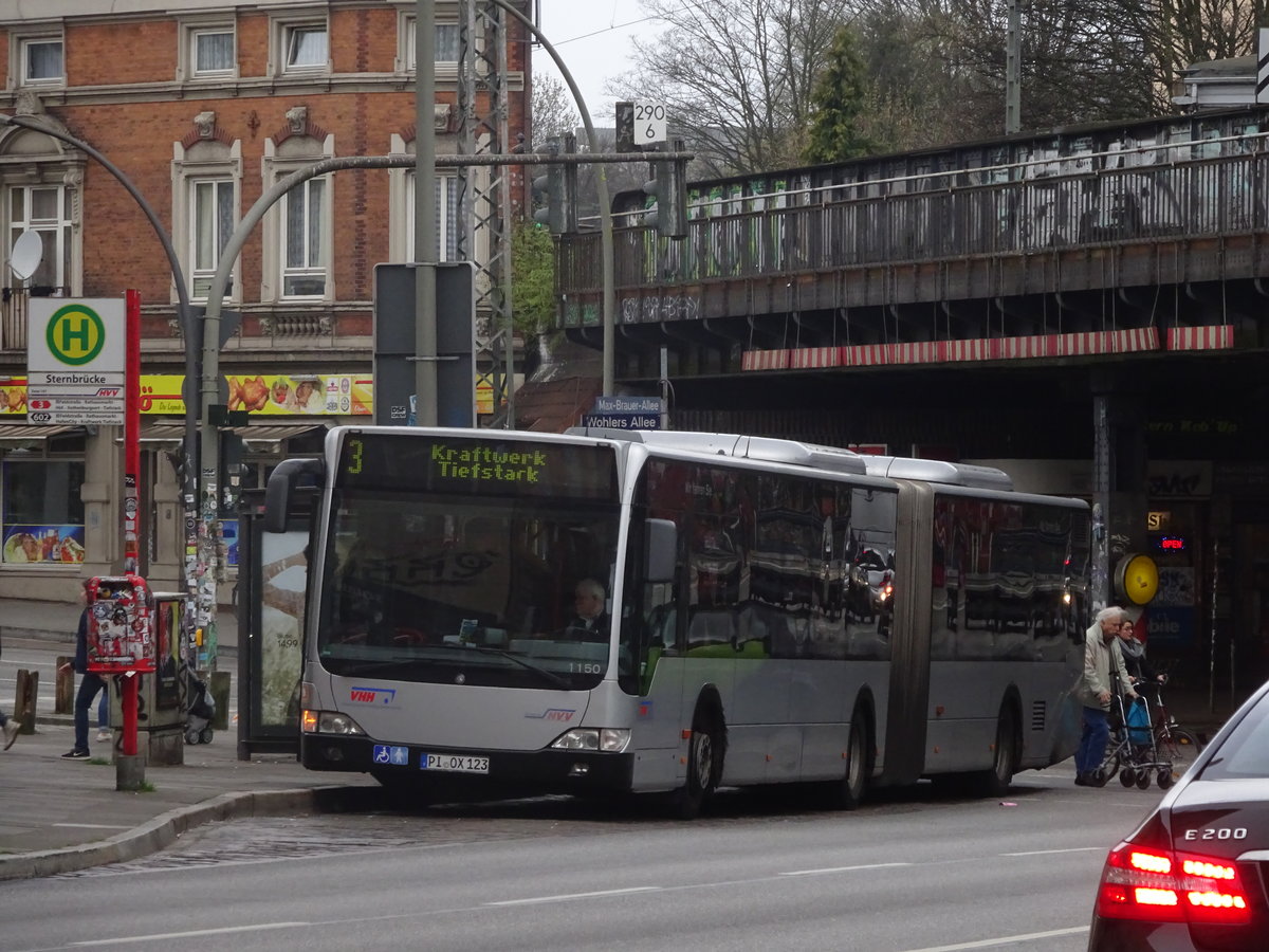 Ein Citaro G Facelift der VHH am 09.04.17 auf der Linie 3.