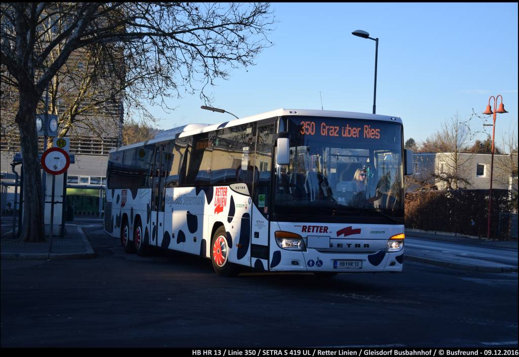 Ein SETRA S 419 UL der Fa. Retter Reisen in Gleisdorf.