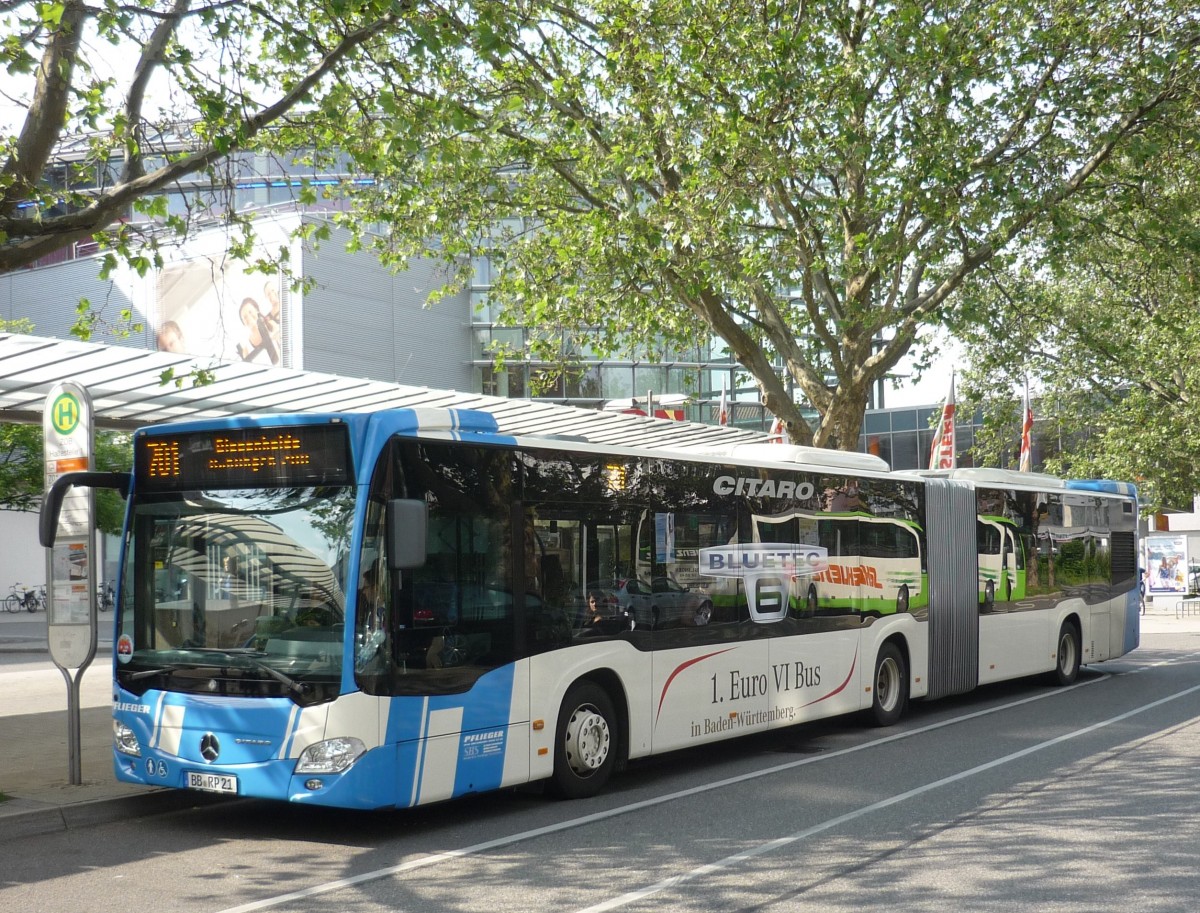 Erster MB-Citaro C2 mit Euro6 Motor in BW der Fa. Pflieger, Bblingen. Am ZOB in Sindelfingen.