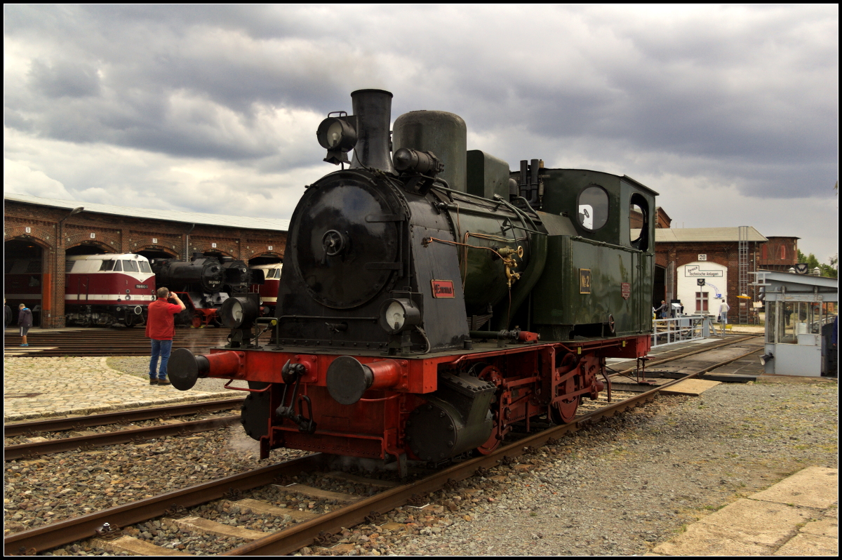 Für Führerstandmitfahrten wurde die im Jahr 1925 von Hannomag gebaute 'Emma' vorbereitet. Während des Brandenburg-Tag im Historischen Lokschuppen Wittenberge am 25.08.2018 wurde das auch reichlich genutzt.