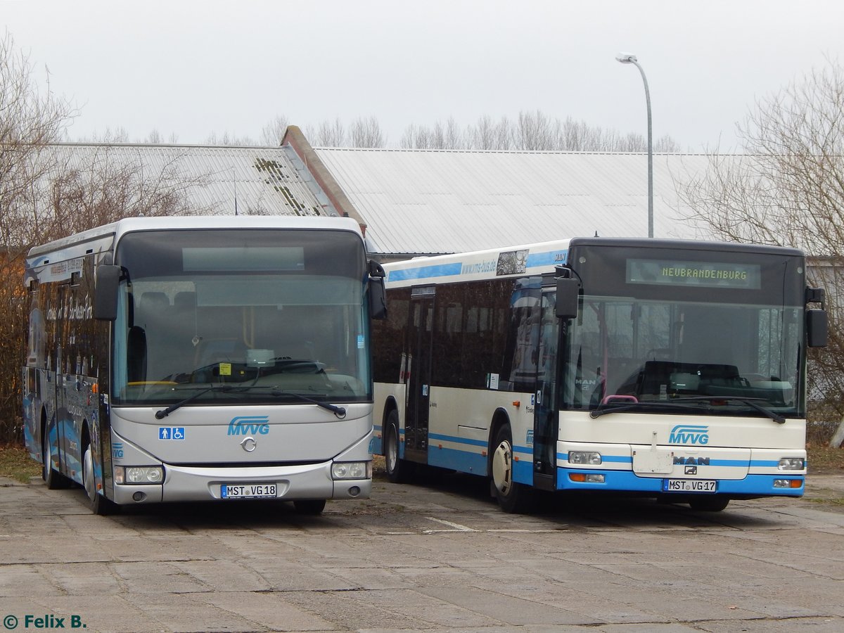 Irisbus Crossway und MAN Niederflurbus 2. Generation der MVVG in Neubrandenburg.