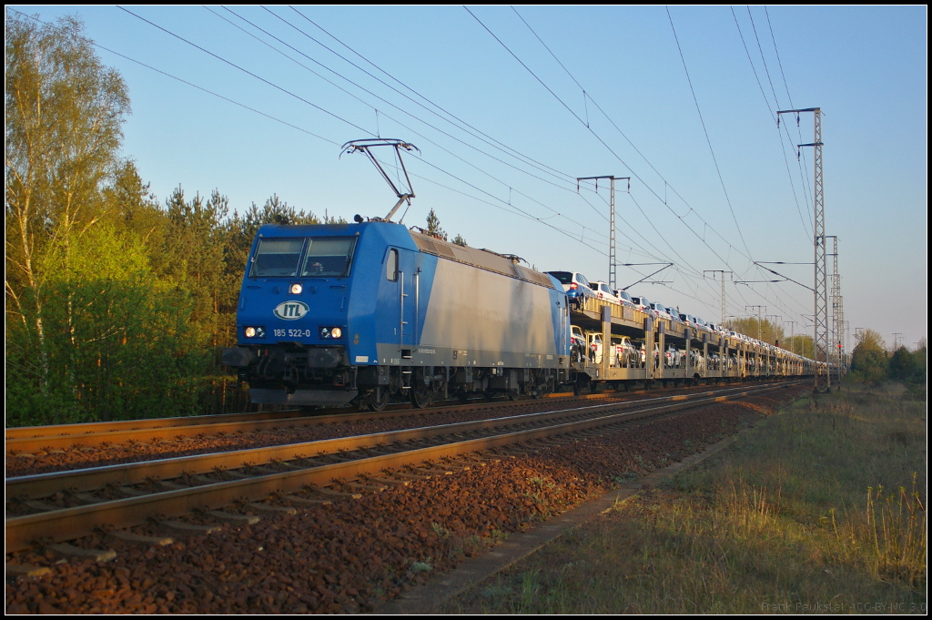 ITL 185 522-0 mit BLG-Autotransport in Berlin Wuhlheide, 23.04.2015