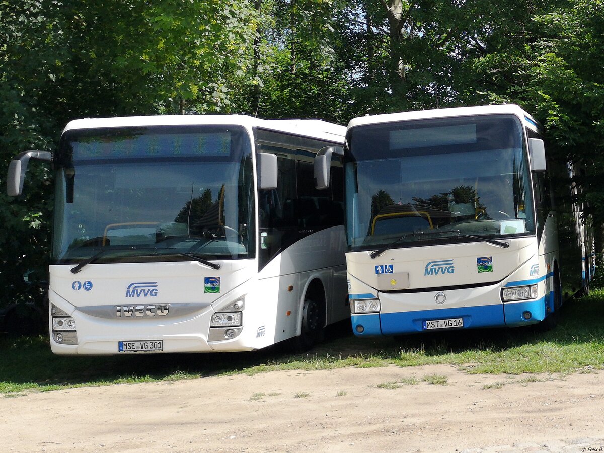 Iveco Crossway und Irisbus Crossway der MVVG in Neustrelitz.