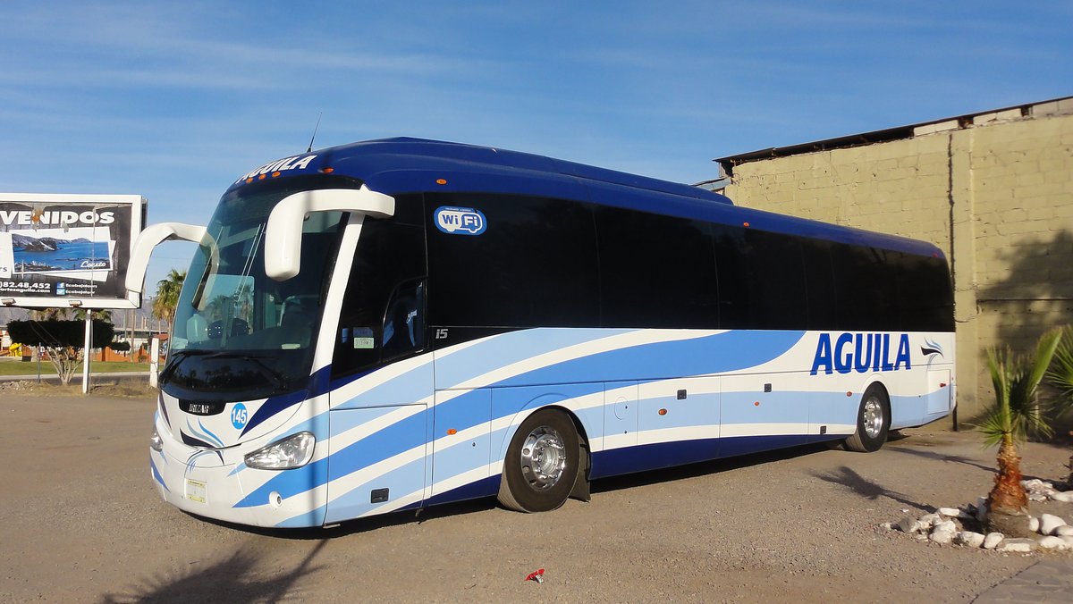 Linienbus Scania Irizar I5 von Aguila in der Baja California Sur/Mexico gesehen.