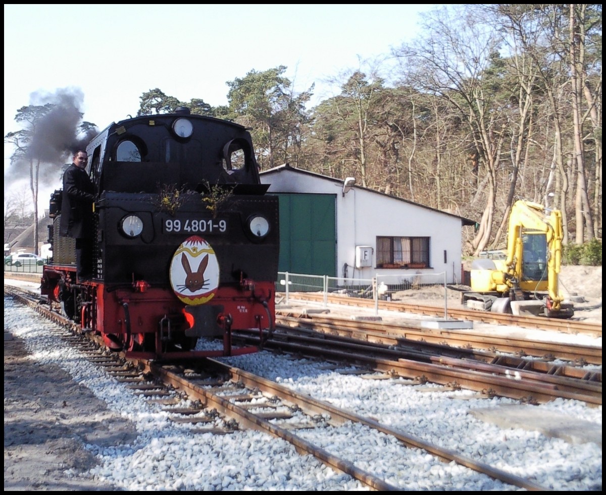 Lok 99 4801-9 des Rasenden Rolands zur Ostersonderfahrt in G�hren am 06.04.2012
