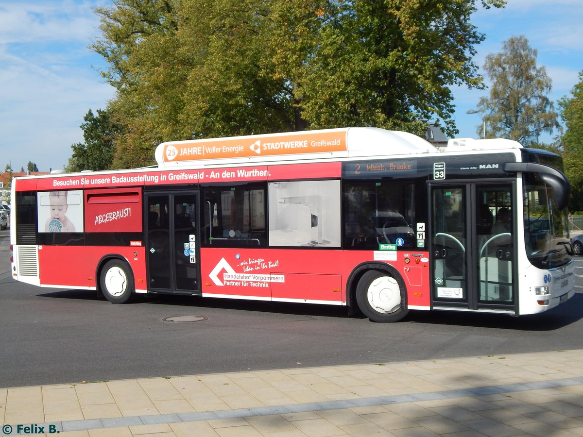 MAN Lion's City CNG der Stadtwerke Greifswald in Greifswald.