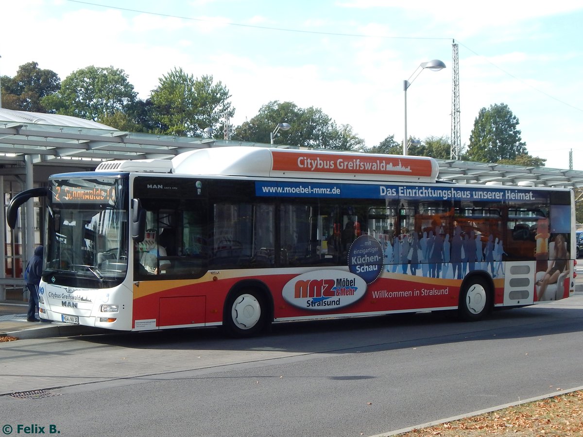 MAN Lion's City CNG der Stadtwerke Greifswald in Greifswald.