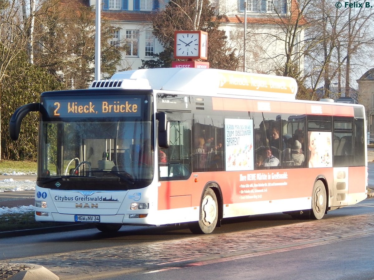 MAN Lion's City CNG der Stadtwerke Greifswald in Greifswald.