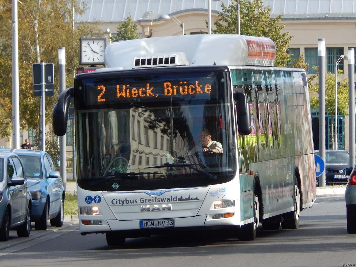 MAN Lion's City CNG der Stadtwerke Greifswald in Greifswald.