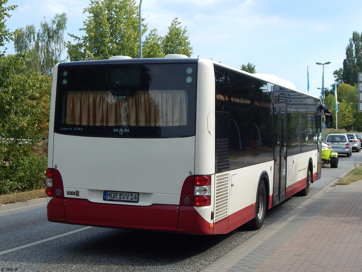 MAN Lion's City vom Vielister Verkehrsbetrieb aus Deutschland in Waren.