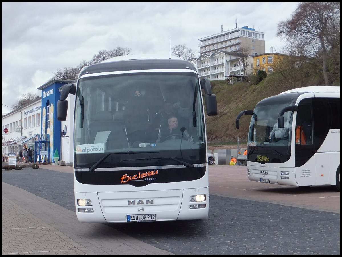 MAN Lion's Coach von Buchenau Reisen aus Deutschland im Stadthafen Sassnitz.