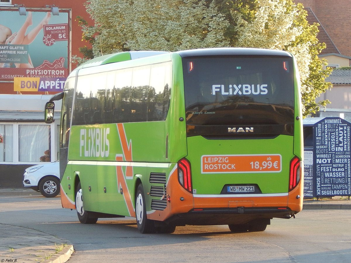 MAN Lion's Coach von Flixbus/Wricke Touristik aus Deutschland in Neubrandenburg.