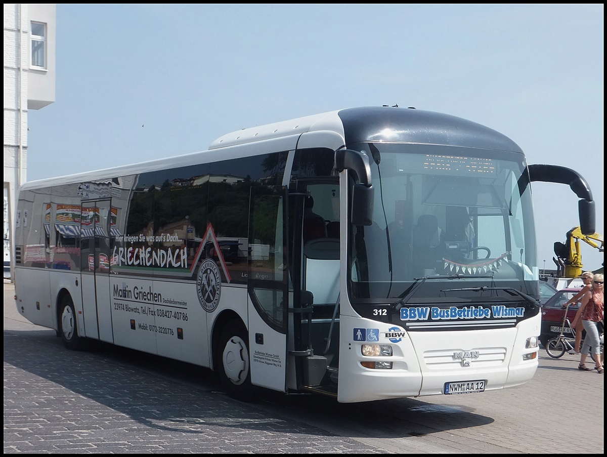 MAN Lion's Regio der BBW BusBetriebe Wismar im Stadthafen Sassnitz.