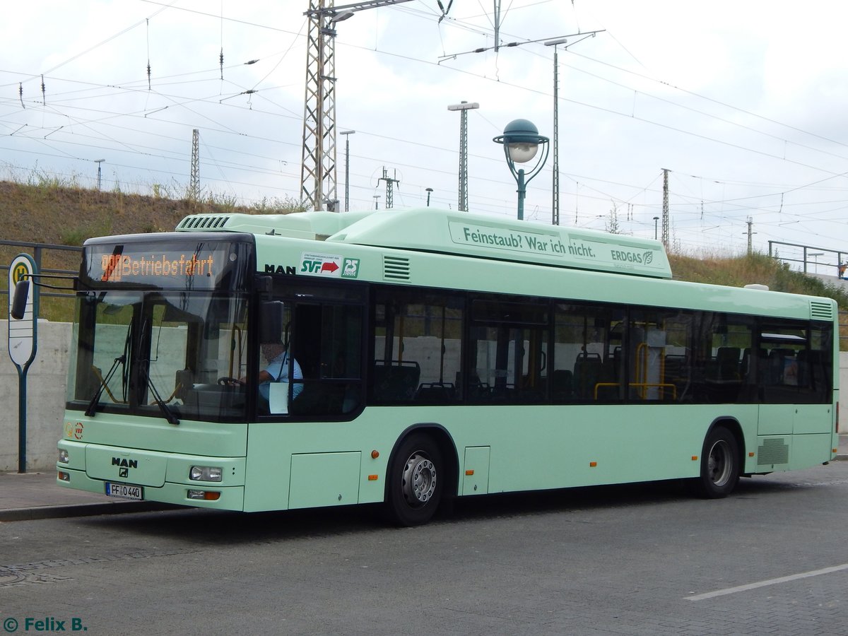 MAN Niederflurbus 2. Generation CNG der Stadtverkehrsgesellschaft mbH Frankfurt Oder in Frankfurt.