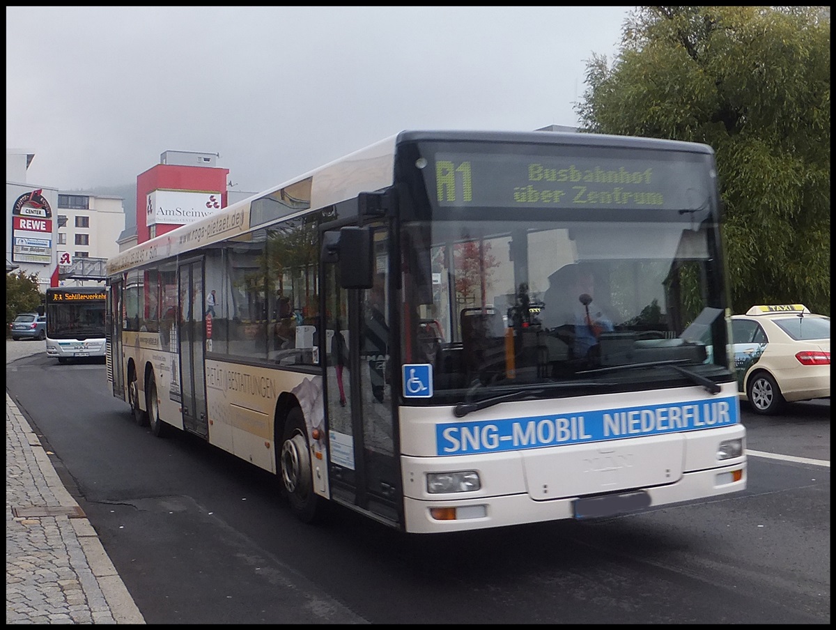 MAN Niederflurbus 2. Generation der St�dtische Nahverkehrs GmbH Suhl-Zella Mehlis in Suhl.