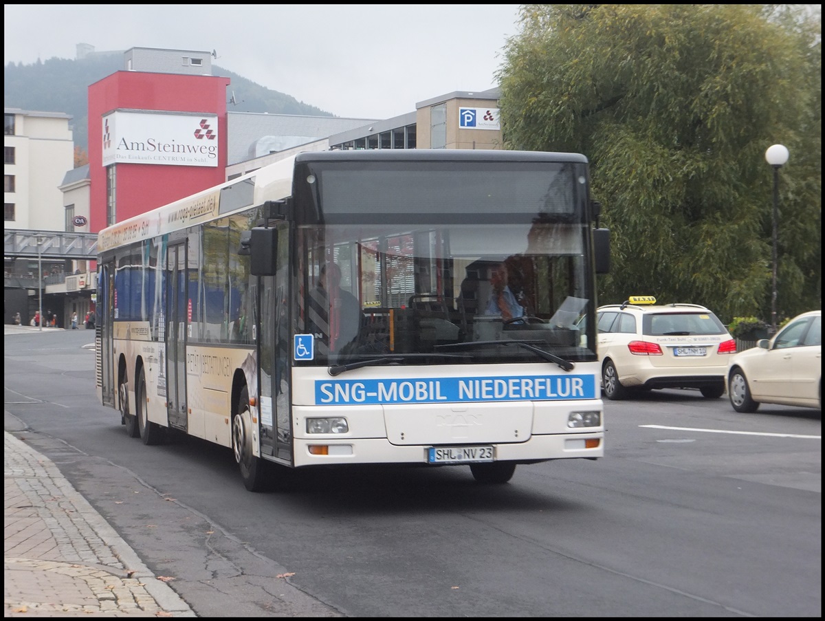 MAN Niederflurbus 2. Generation der St�dtische Nahverkehrs GmbH Suhl-Zella Mehlis in Suhl.