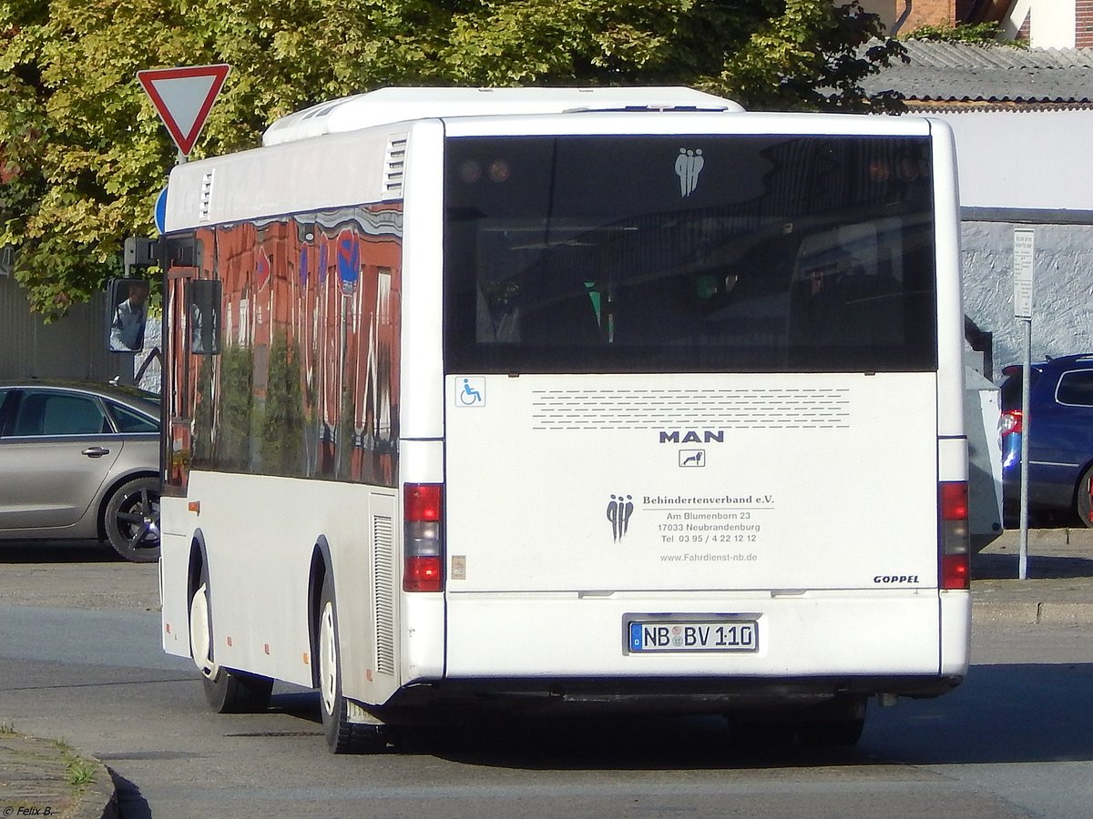 MAN Niederflurbus 2. Generation/Göppel vom Behindertenverband Neubrandenburg in Neubrandenburg.