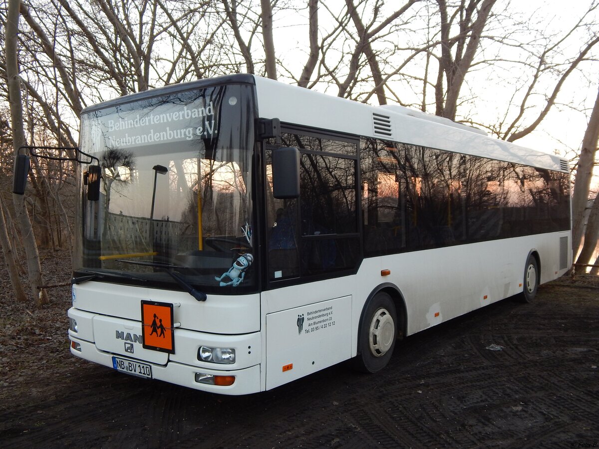 MAN Niederflurbus 2. Generation/Göppel vom Behindertenverband Neubrandenburg in Neubrandenburg.