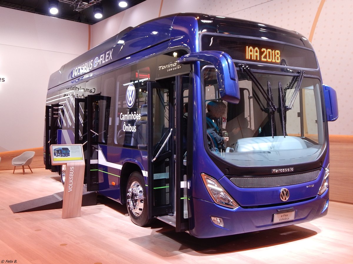 Marcopolo Torino Volksbus e-Flex Vorführwagen in Hannover auf der IAA.