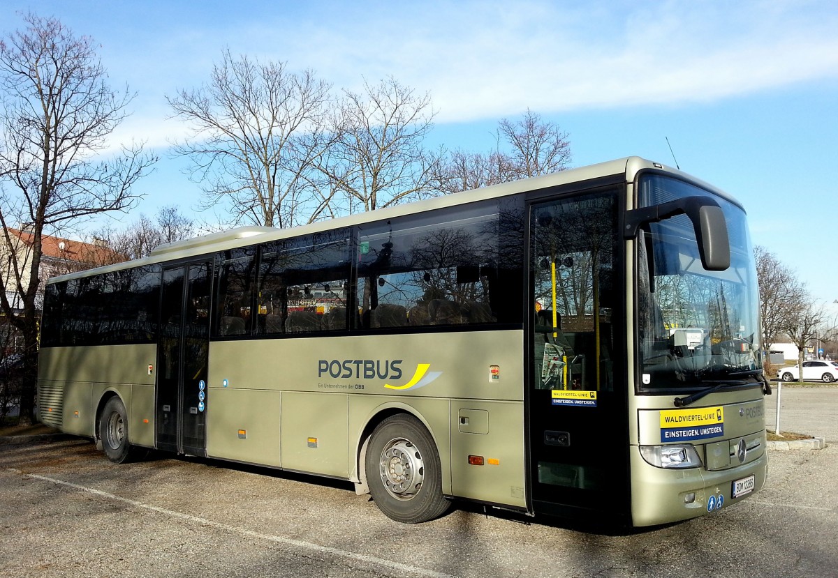 MERCEDES BENZ INTEGRO,Postbus der BB am 13.2.2014 in Krems gesehen.