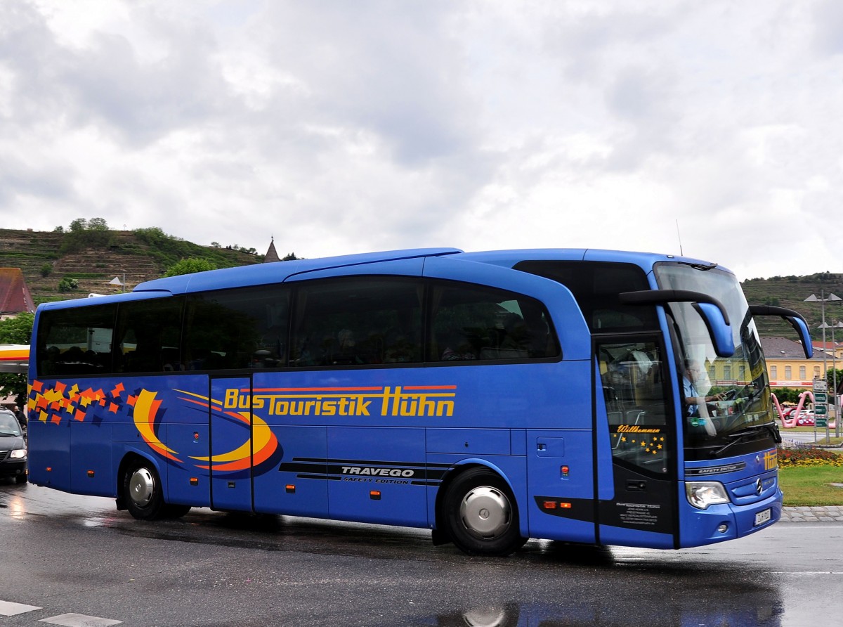 Mercedes Benz Travego von der Bustouristik Hhn aus Deutschland am 13.Mai 2014 in Krems gesehen.