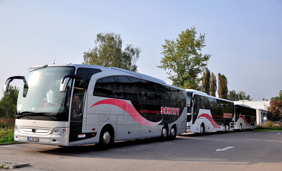 Mercedes Benz Travego von Schiwy Reisen aus der BRD am 7.10.2014 in Krems.