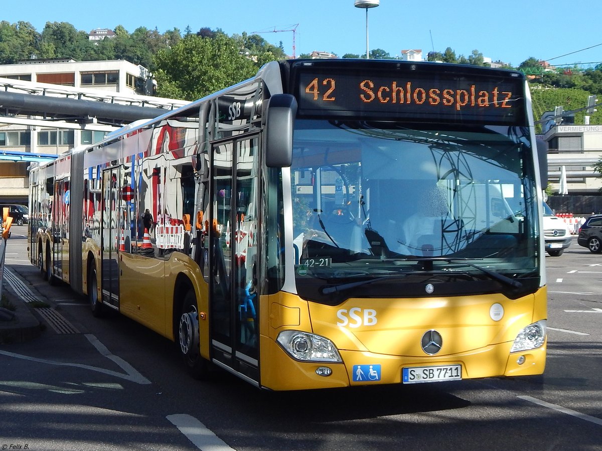 Mercedes CapaCity der SSB in Stuttgart.