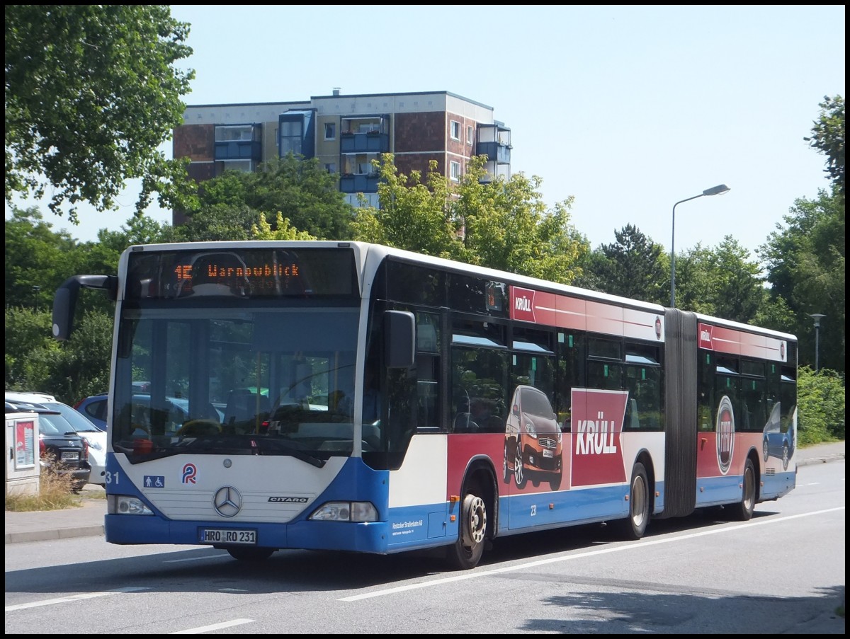 Mercedes Citaro I der Rostocker Straenbahn AG in Rostock.