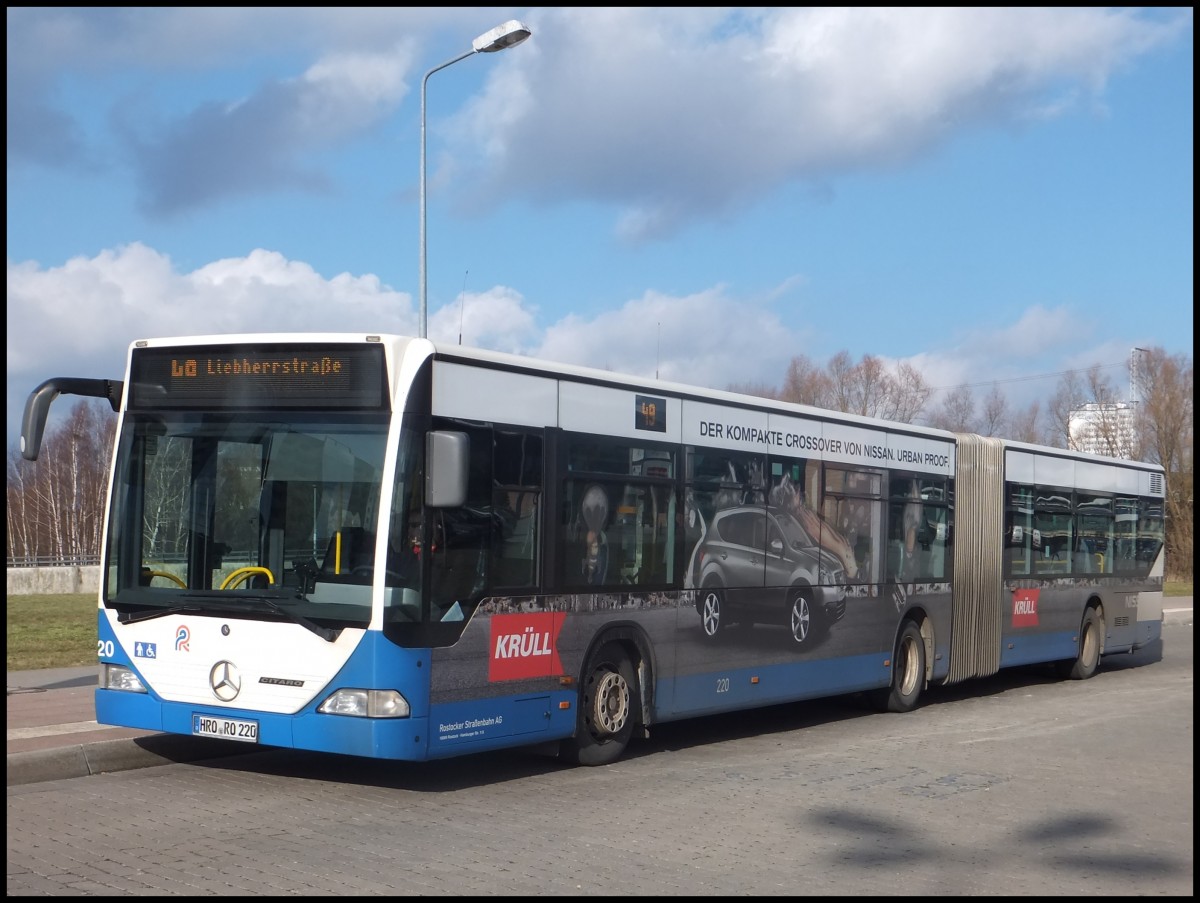 Mercedes Citaro I der Rostocker Straenbahn AG in Rostock.