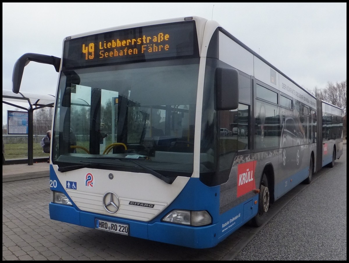 Mercedes Citaro I der Rostocker Straenbahn AG in Rostock.