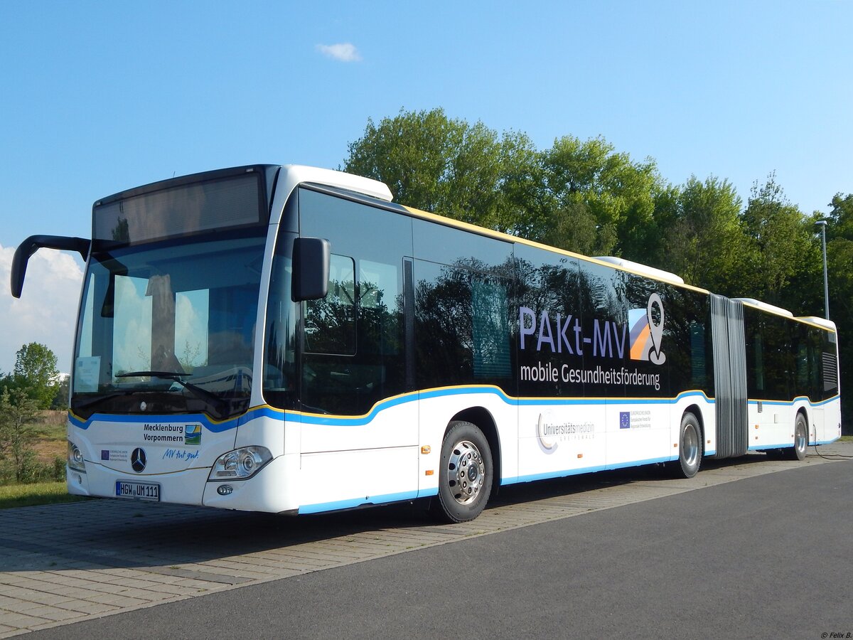 Mercedes Citaro III der Universitätsmedizin Greifswald in Neubrandenburg.