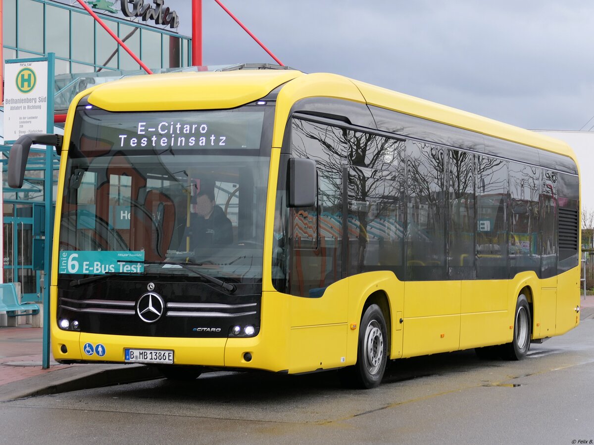 Mercedes eCitaro Vorführwagen zum Test bei den Neubrandenburger Verkehrsbetrieben in Neubrandenburg.