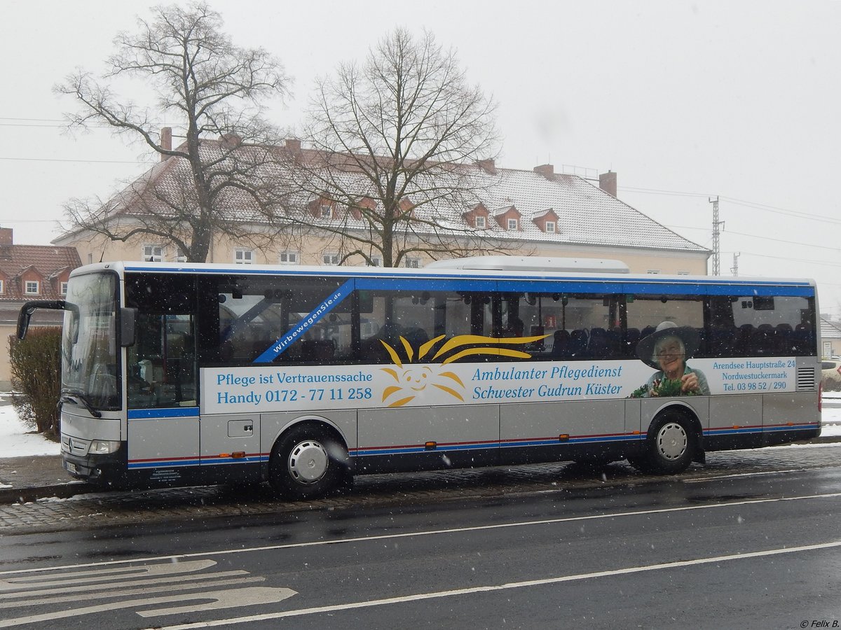 Mercedes Integro der Uckermärkische Verkehrs GmbH in Prenzlau.