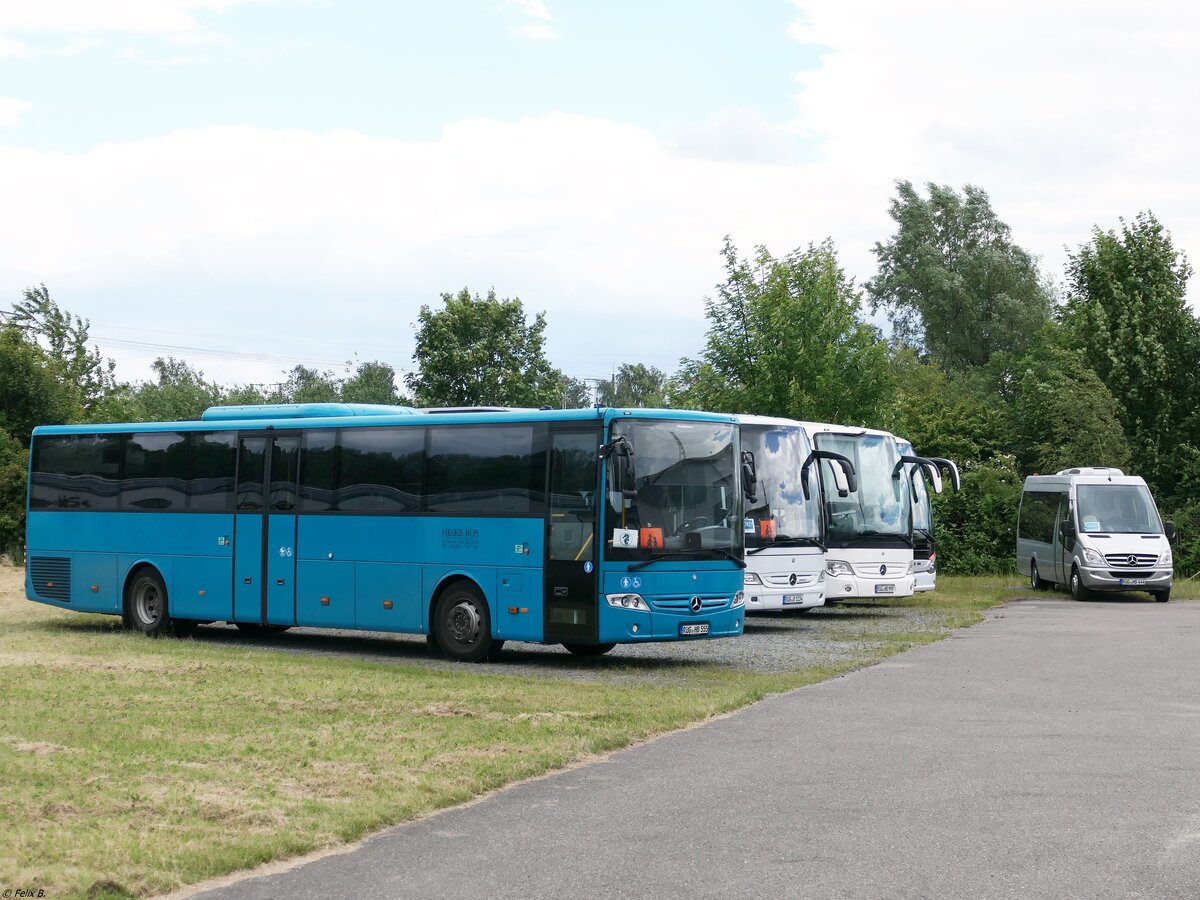 Mercedes Intouro, Mercedes Tourismo, Mercedes Travego, Setra 519 HD und Mercedes Sprinter von Heike Bös aus Deutschland in Stralsund.