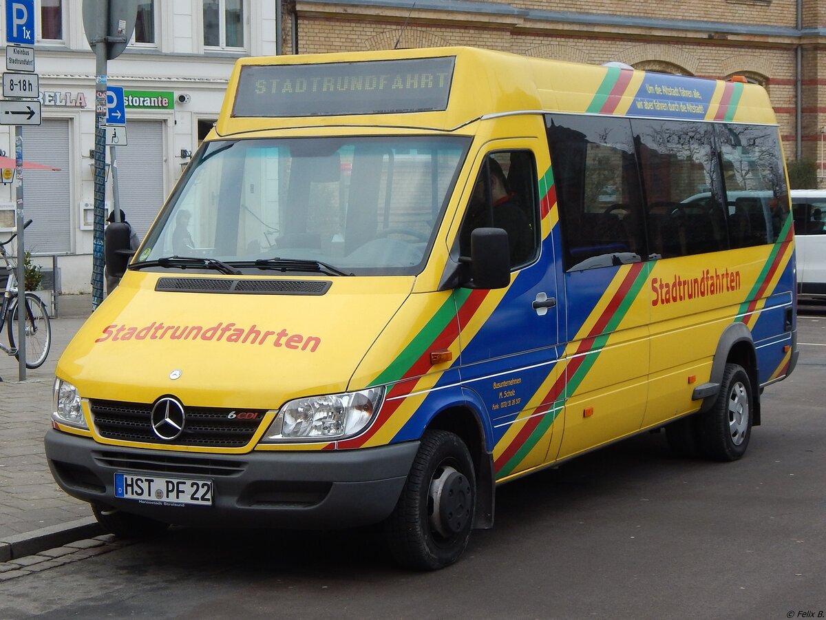 Mercedes Sprinter von Busunternehmen Manfred Scholz aus Deutschland in Stralsund. 