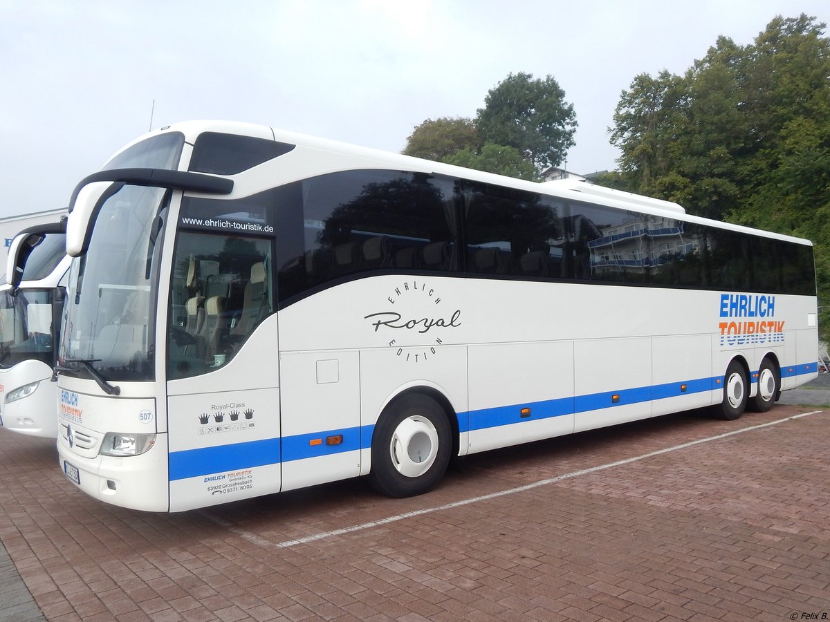 Mercedes Tourismo von Ehrlich Touristik aus Deutschland im Stadthafen Sassnitz.