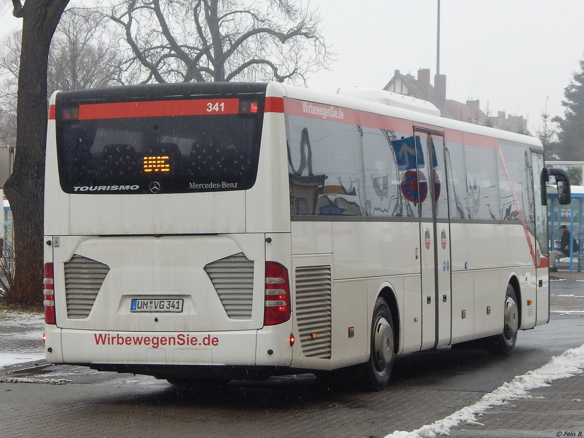 Mercedes Tourismo RH der Uckermärkische Verkehrs GmbH in Prenzlau.