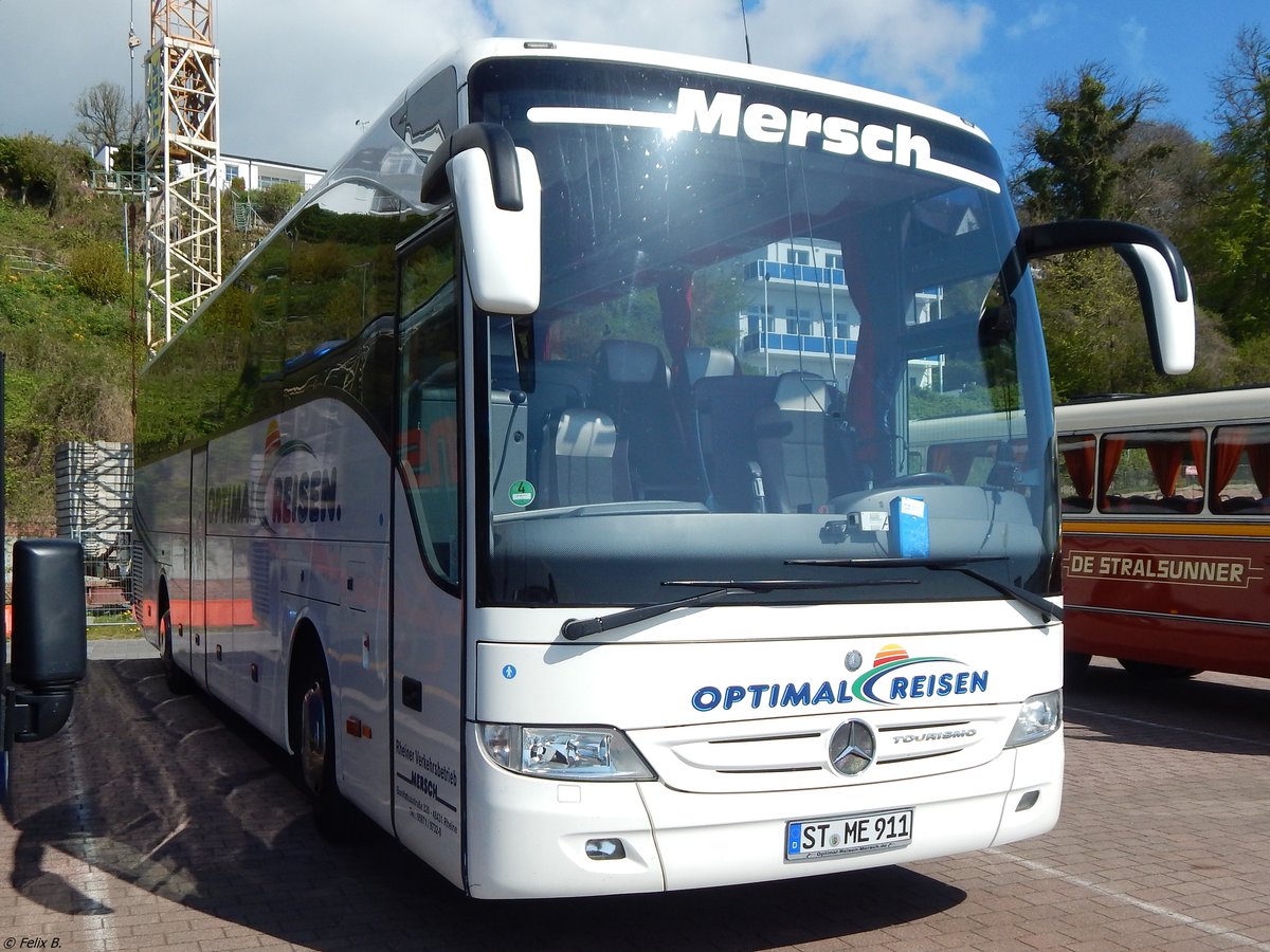 Mercedes Tourismo von Rheiner Verkehrsbetrieb Mersch aus Deutschland im Stadthafen Sassnitz.