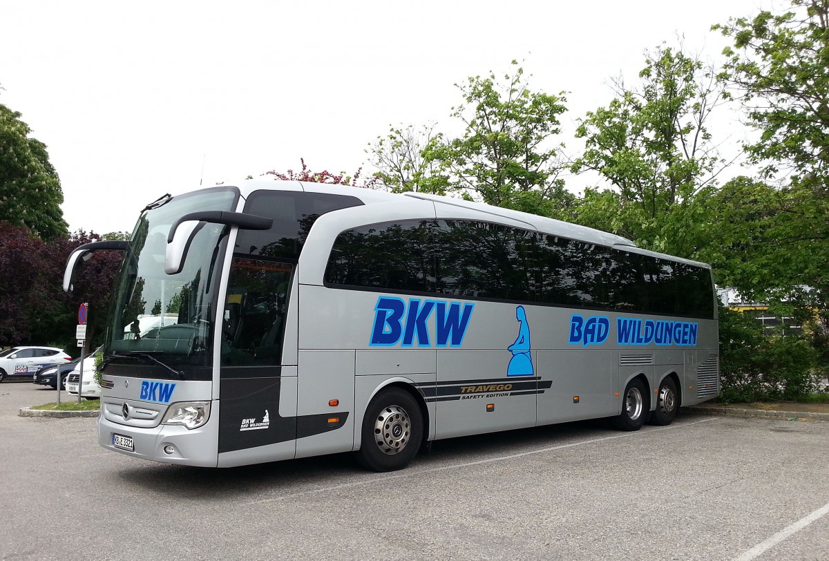 Mercedes Travego von BKW Reisen aus der BRD am 15.5.2015 in Krems.