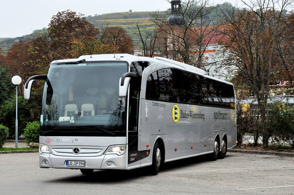 Mercedes Travego von Spillmann Reisen aus der BRD in Krems gesehen.