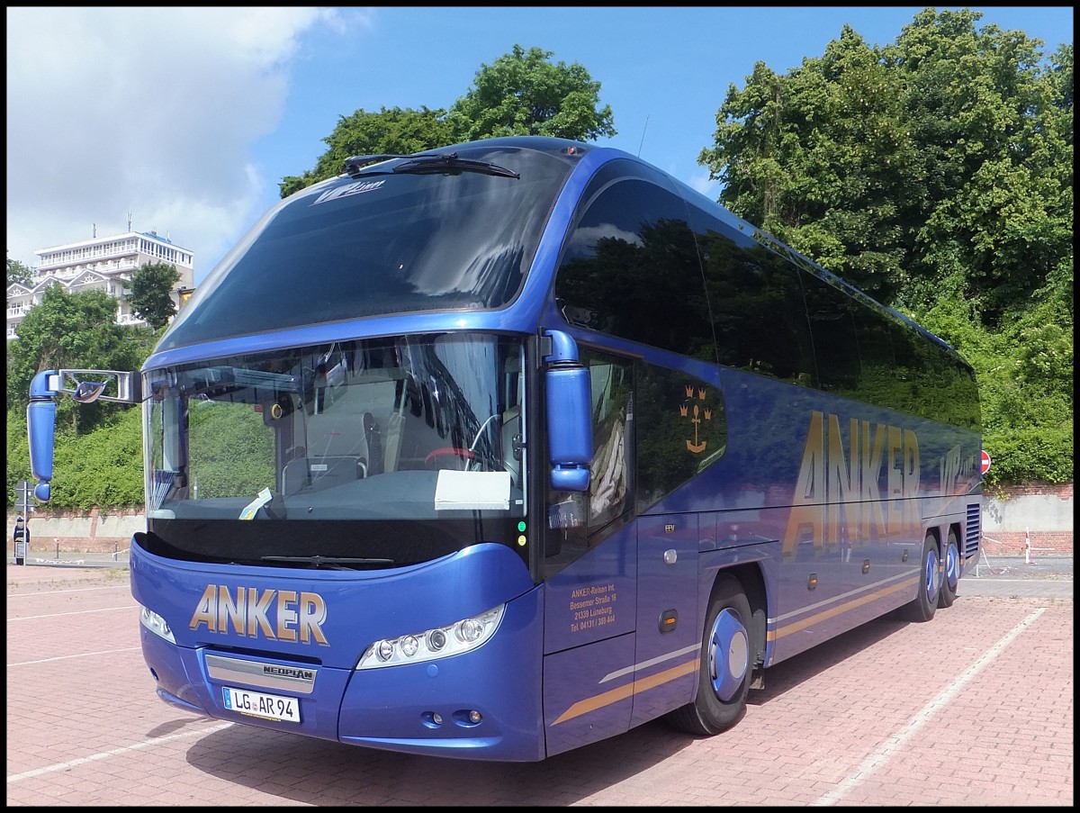 Neoplan Cityliner von Anker aus Deutschland im Stadthafen Sassnitz.