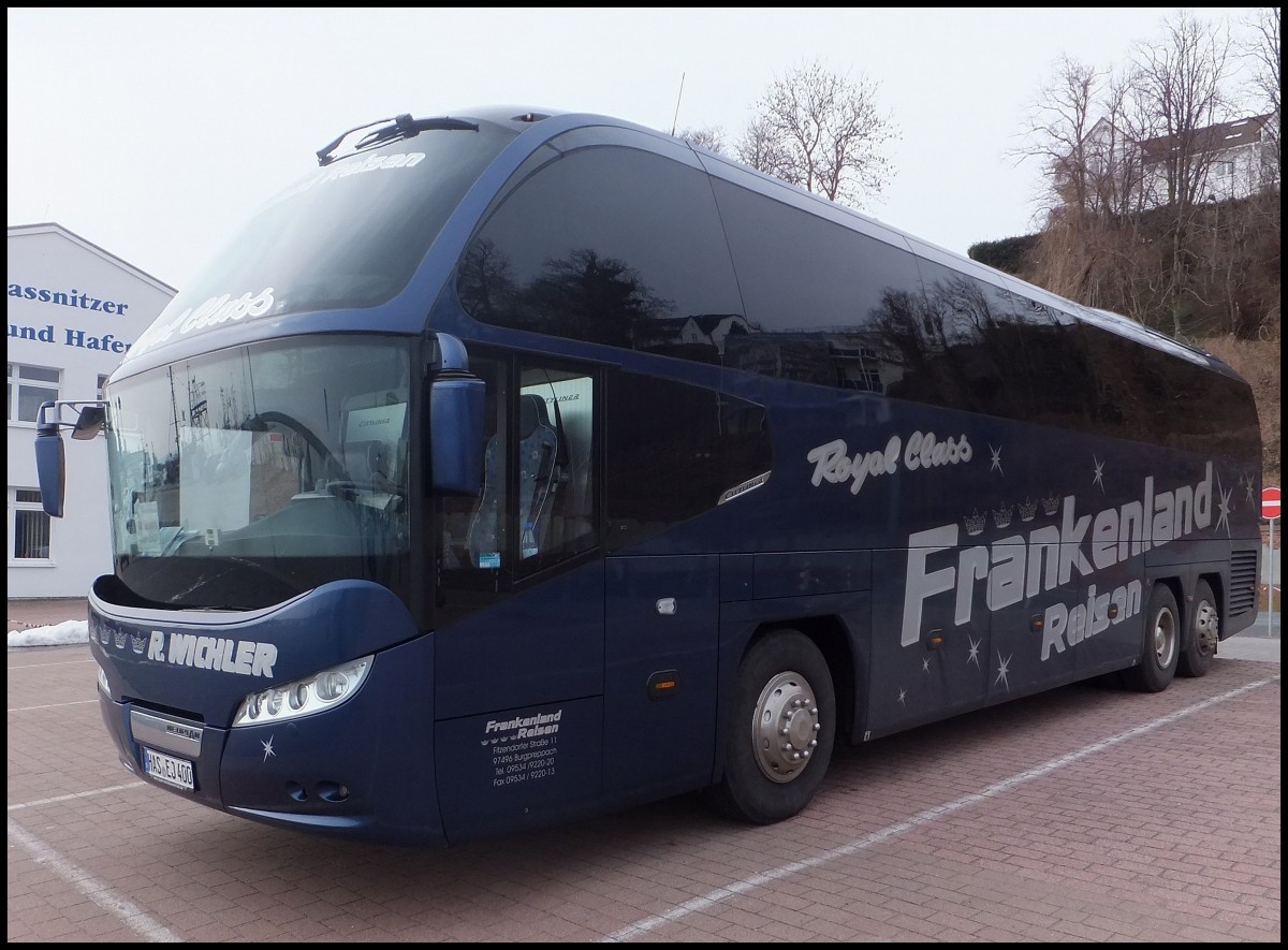 Neoplan Cityliner von Frankenland Reisen aus Deutschland im Stadthafen Sassnitz.