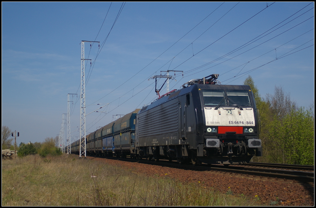 PKP Cargo ES 64 F4-844 / E 189 844 mit Falns in Berlin Wuhlheide, 23.04.2015