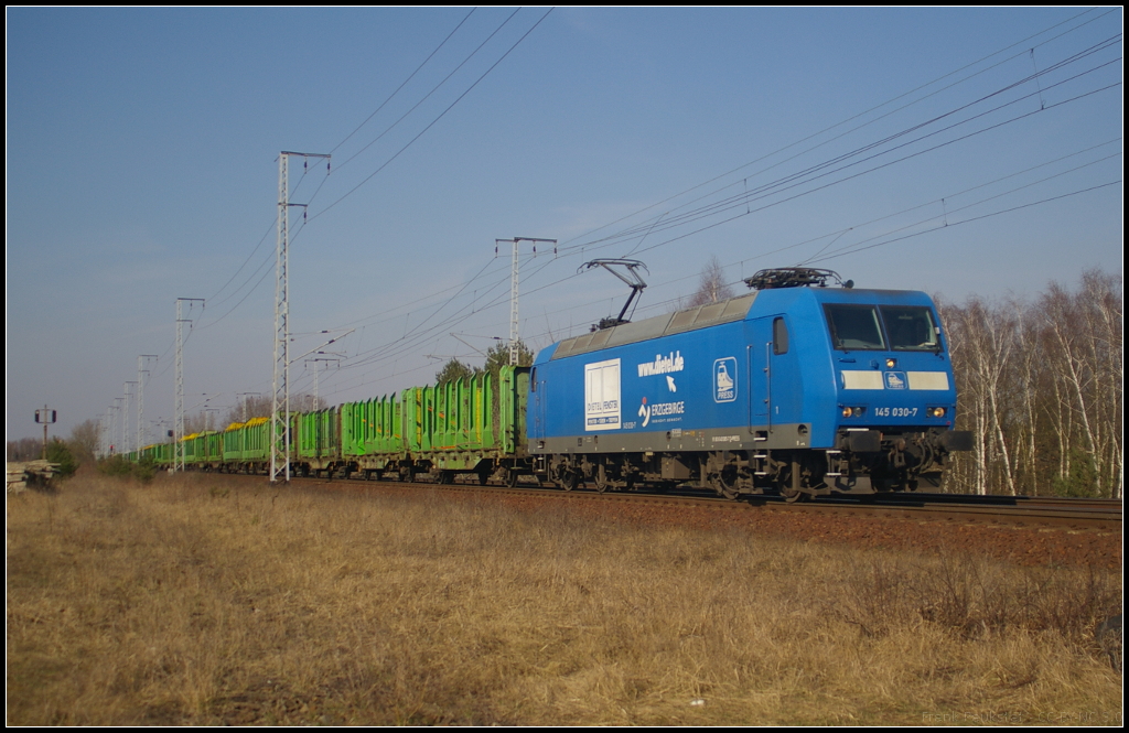 PRESS 145 030-7 / 145 085 mit Laars in Berlin Wuhlheide, 19.03.2015