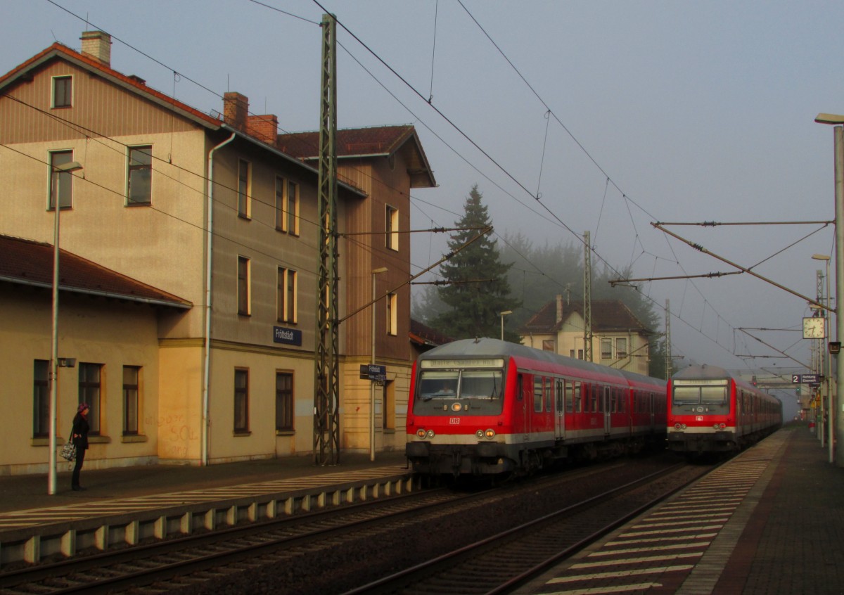 RB nach Eisenach rechts und RB nach Halle am 20.09.2014 in Fr�ttst�dt